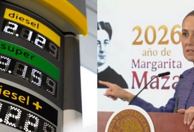 Claudia Sheinbaum cuestiona alto precio del diésel y anuncia revisión con el SAT