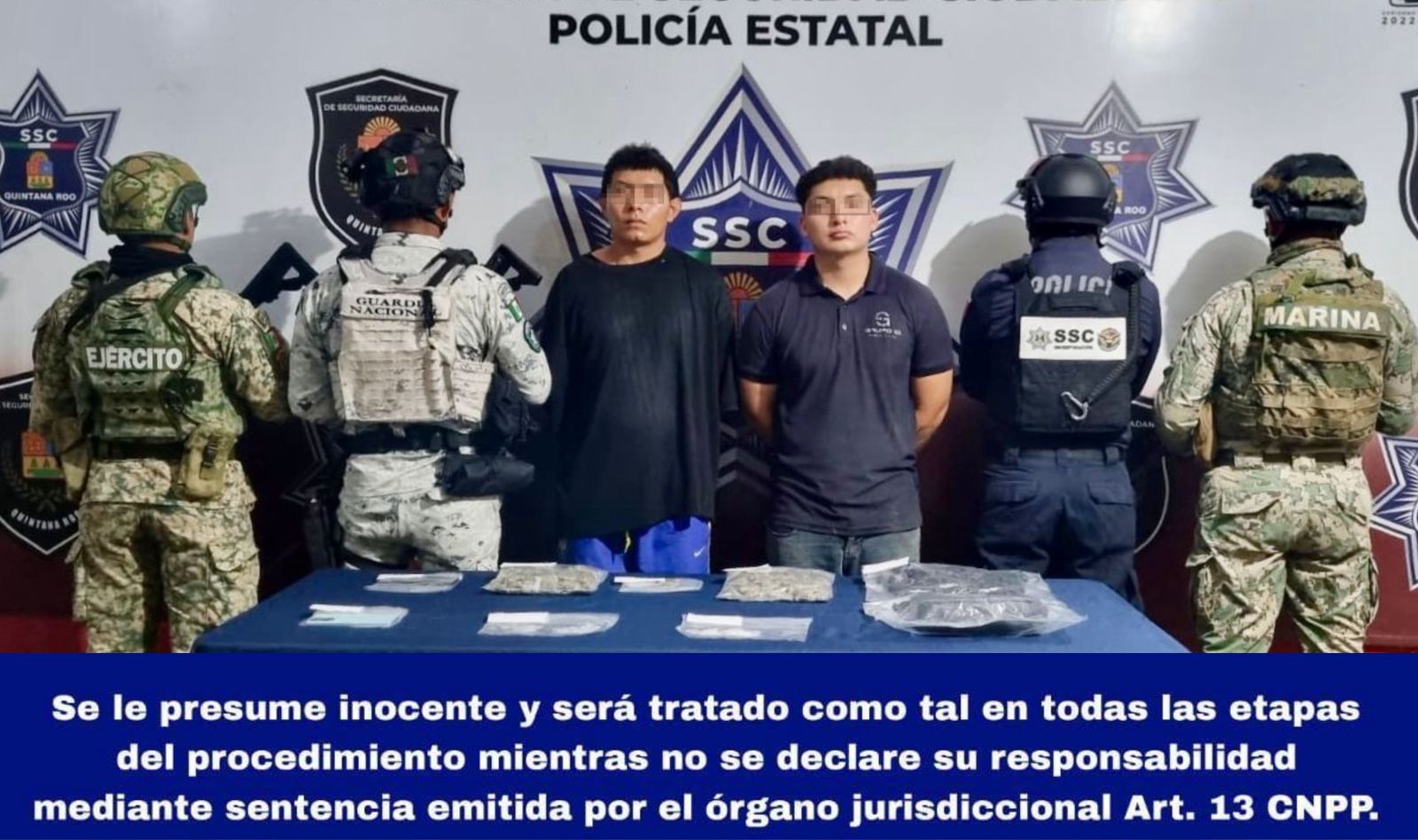 Se realiza la detención de Marcos Israel “N” y Edwin Gerardo “N”, presuntos implicados en delitos Contra la Salud.