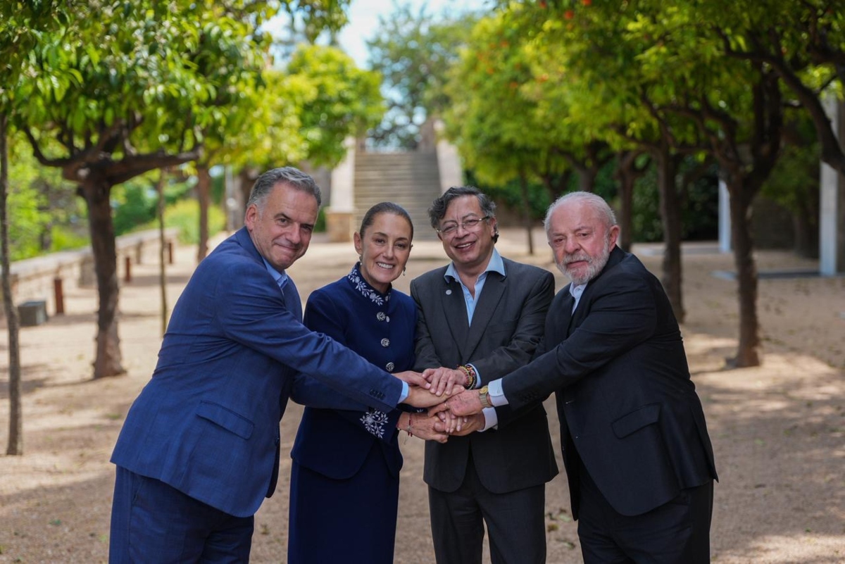 Encuentro clave en España: Sheinbaum, Lula, Petro y Orsi dialogan