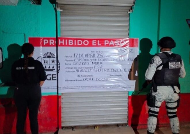 Rescatan a 36 víctimas de trata de personas tras cateo en un bar de Chetumal
