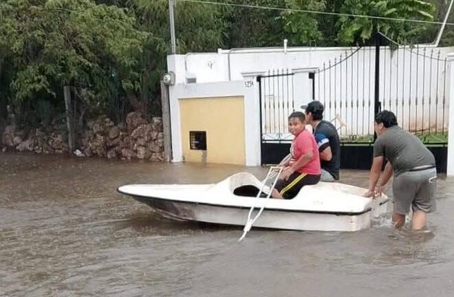 Mérida bajo el agua: lluvias desatan caos y perdidas