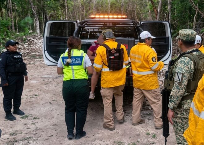 Localizan a persona mayor extraviada en zona selvática de Playa del Carmen