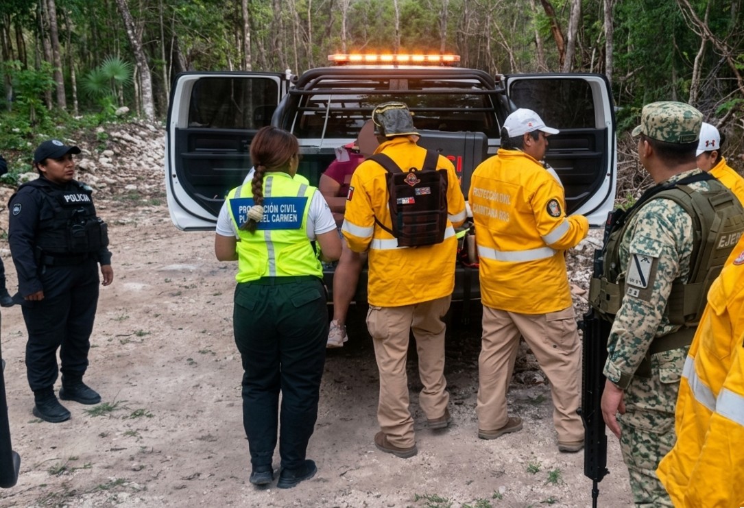 Localizan a persona mayor extraviada en zona selvática de Playa del Carmen