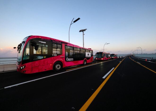 Comienzan las pruebas de MOBI de la Ruta 27 con conexión al Puente Nichupté y Arco Norte