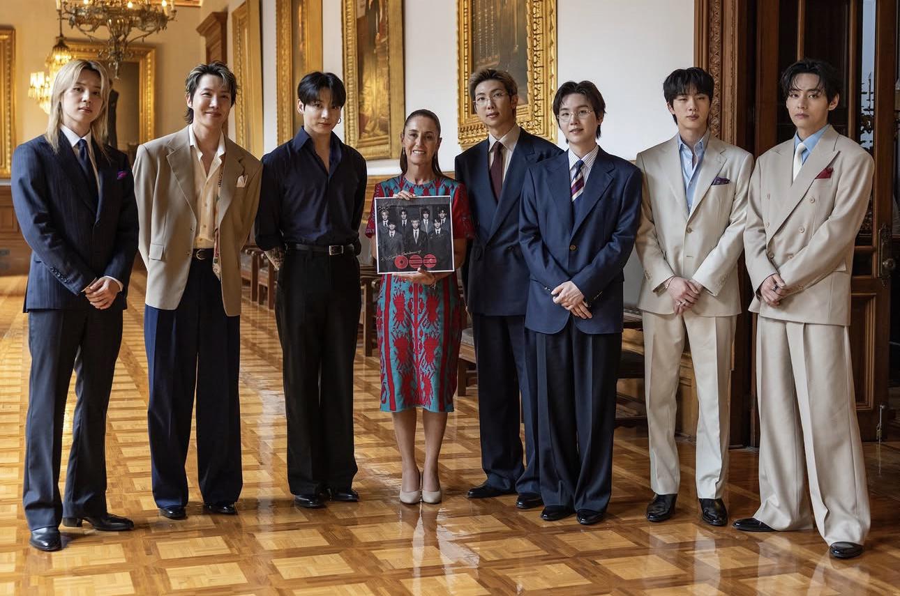 BTS revela video de su visita a Palacio Nacional con Claudia Sheinbaum