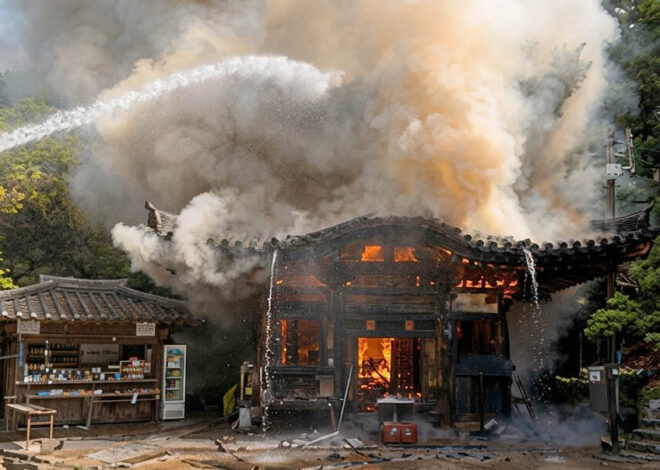 Incendio consume histórico templo Daishoin en Japón