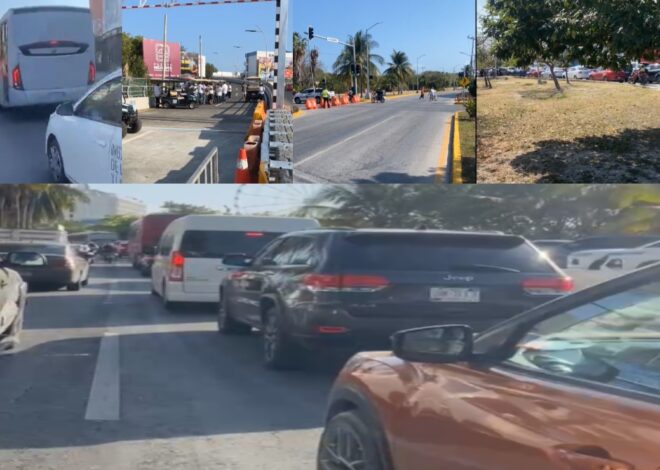 Caos vial en Cancún por inauguración del Puente Nichupté |VIDEO