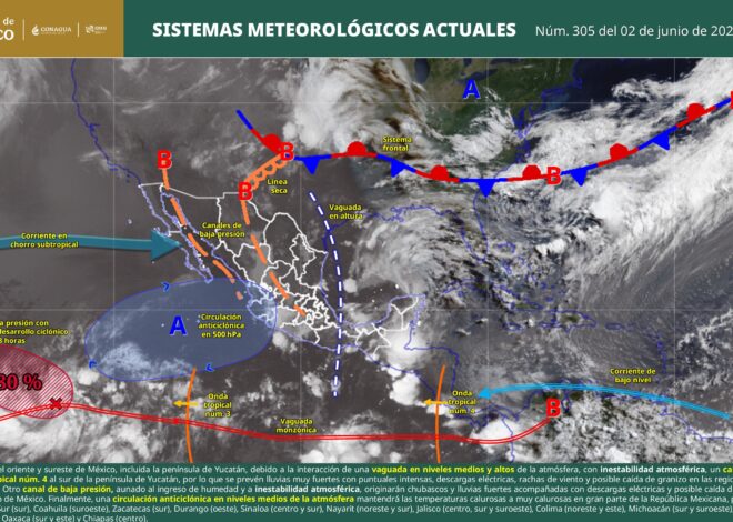 Onda tropical 4 coloca bajo alerta a Quintana Roo y la Península por fuertes lluvias