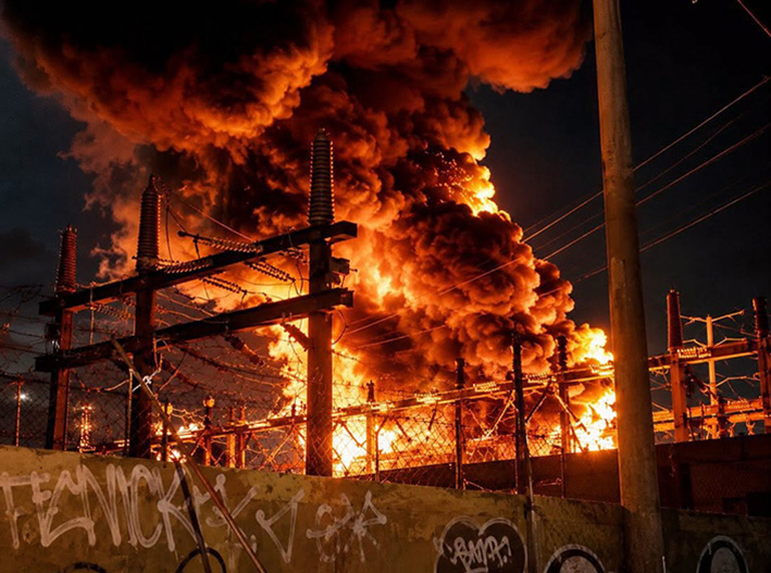Arde subestación de la CFE en la Región 97 y deja apagones en Cancún