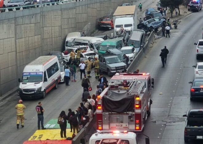 Carambola de 34 vehículos deja 26 heridos en Tijuana