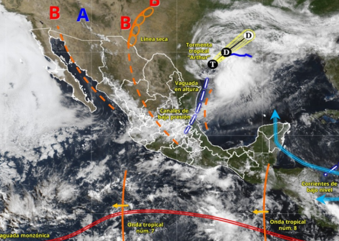 Onda tropical 8 mantendrá lluvias y oleaje en Quintana Roo