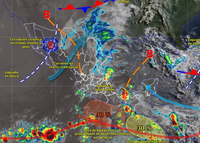 Lluvias ligeras y calor seguirán este viernes en Quintana Roo; vigilan dos zonas con potencial ciclónico