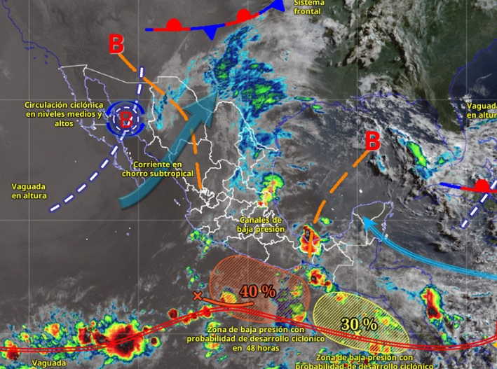 Lluvias ligeras y calor seguirán este viernes en Quintana Roo; vigilan dos zonas con potencial ciclónico