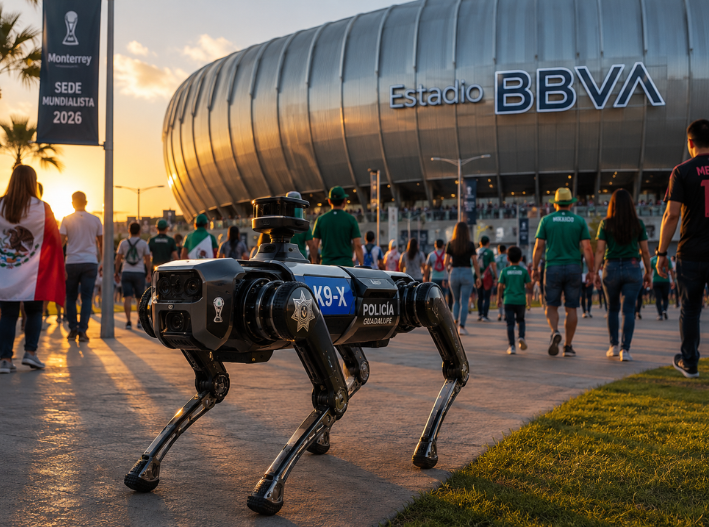 Perros robot con IA que reforzarán la seguridad de Monterrey durante el Mundial 2026