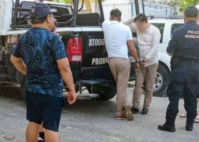 Detienen a dos presuntos acosadores en la Supermanzana 77 de Cancún