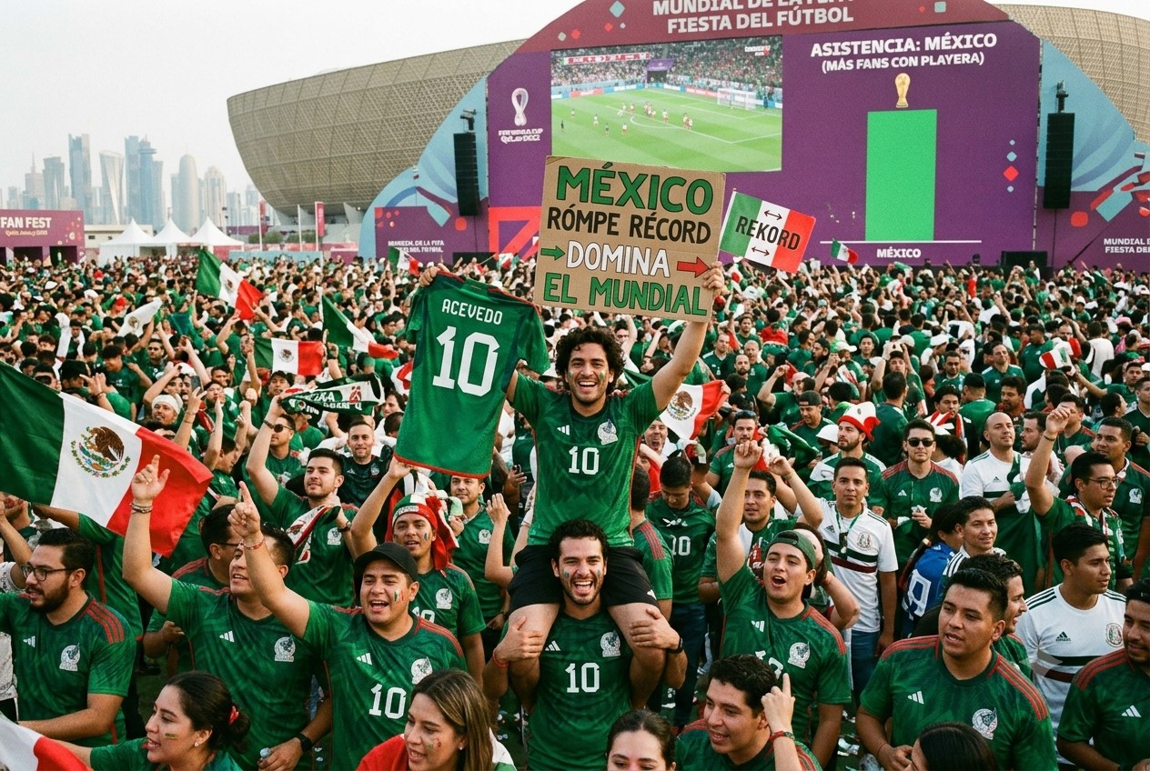 México rompe récord: su playera domina el Mundial