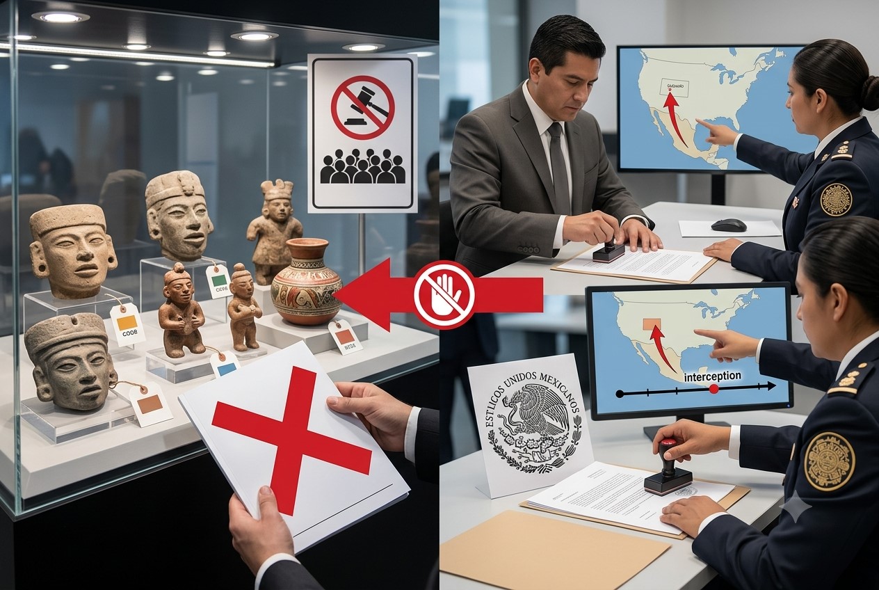 Secretaría de Cultura exige frenar subasta de piezas arqueológicas mexicanas en EU