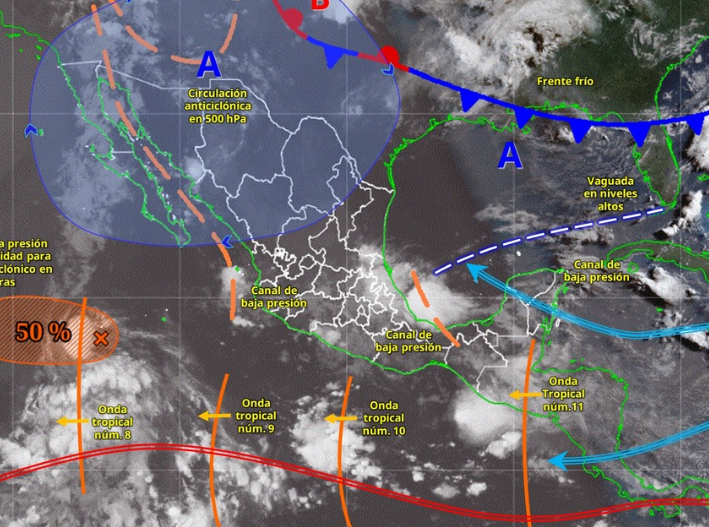 Onda tropical 11 se acerca a Quintana Roo; prevén lluvias y oleaje