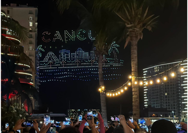 Show de drones en Cancún decepciona; solo generó caos en la ciudad