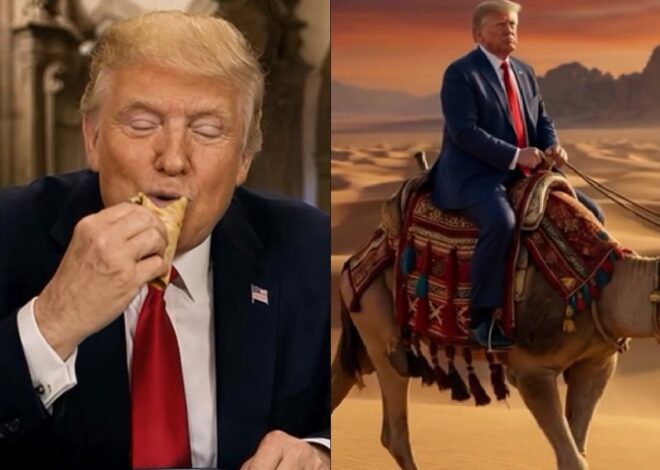Trump publica video con IA donde aparece comiendo tacos con Sheinbaum