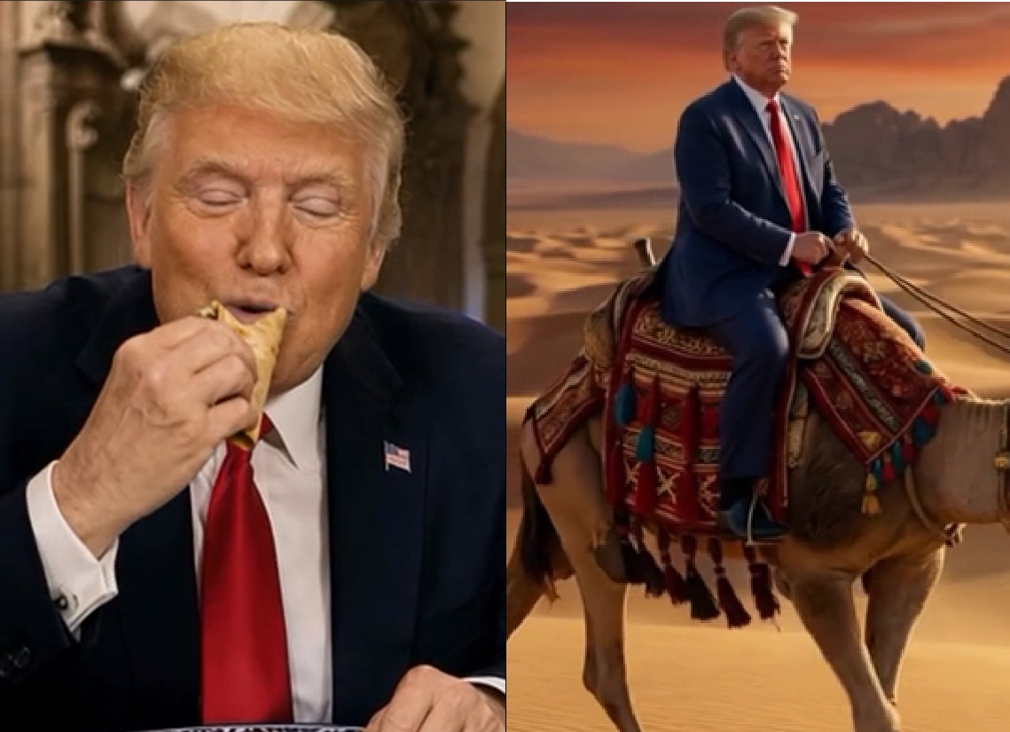 Trump publica video con IA donde aparece comiendo tacos con Sheinbaum