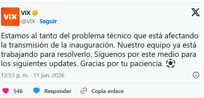 Vix falla antes del inicio del Mundial 2026 y desata quejas