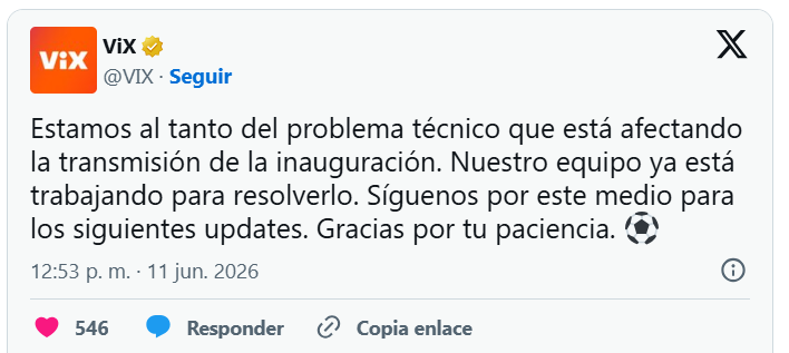 Vix falla antes del inicio del Mundial 2026 y desata quejas