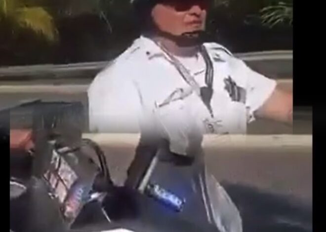 ¡Lo cachan en plena mordida! Graban a tránsito pidiendo 630 dólares en Cancún