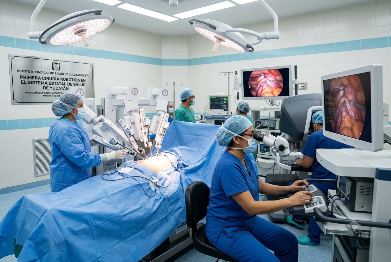 Yucatán realiza su primera cirugía robótica en el sistema público