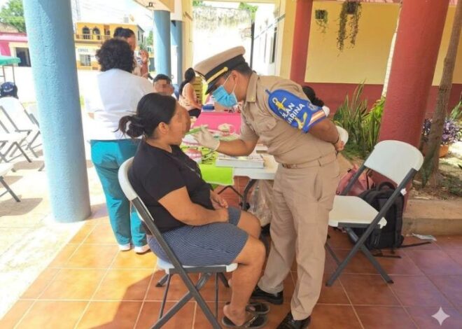 Marina lleva atención médica y apoyo social a comunidades rurales de la zona Maya