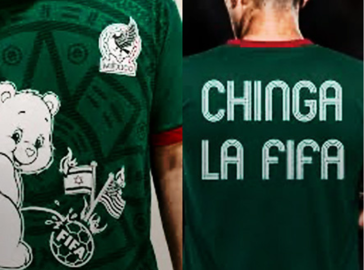 Protestan contra la FIFA y el Mundial 2026 con playeras antimundialistas