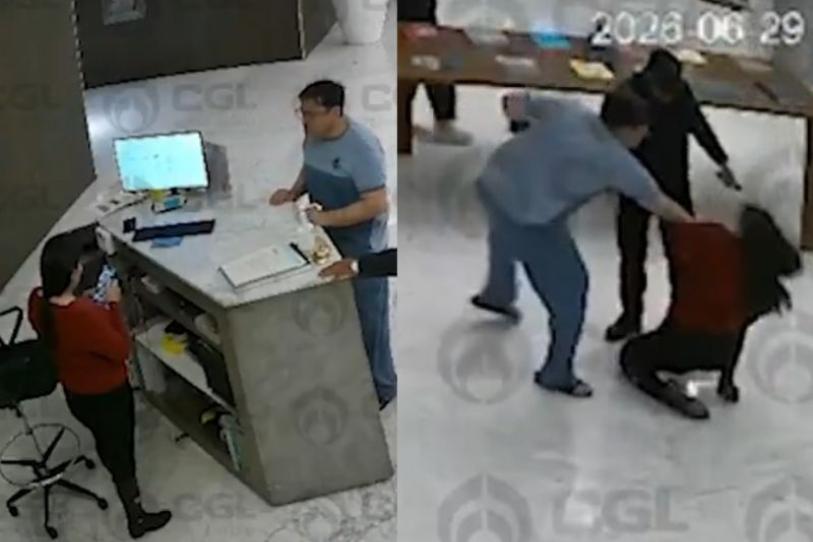 Empresario captado golpeando a recepcionista enfrenta denuncia