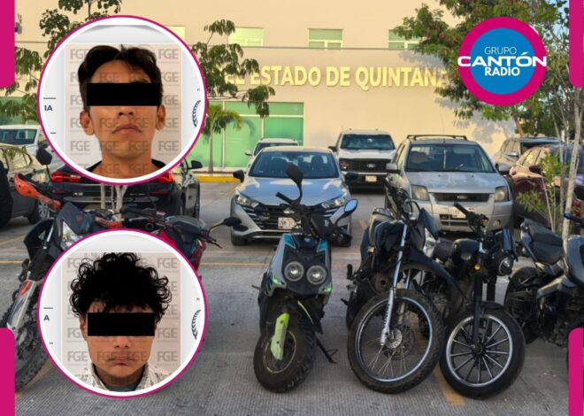 Caen dos con las manos en el manubrio: FGE recupera seis motos robadas en Cancún