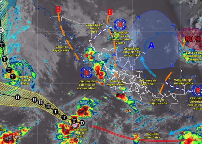 Tres estados, bajo alerta por lluvias intensas; Quintana Roo espera chubascos