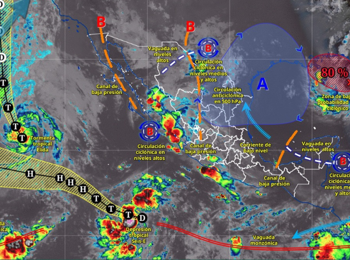 Tres estados, bajo alerta por lluvias intensas; Quintana Roo espera chubascos