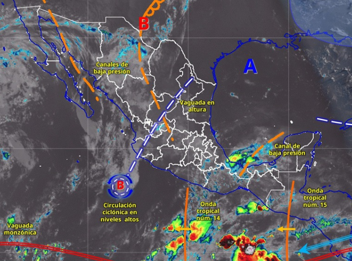 Onda tropical 15 provocará lluvias en Quintana Roo y la Península