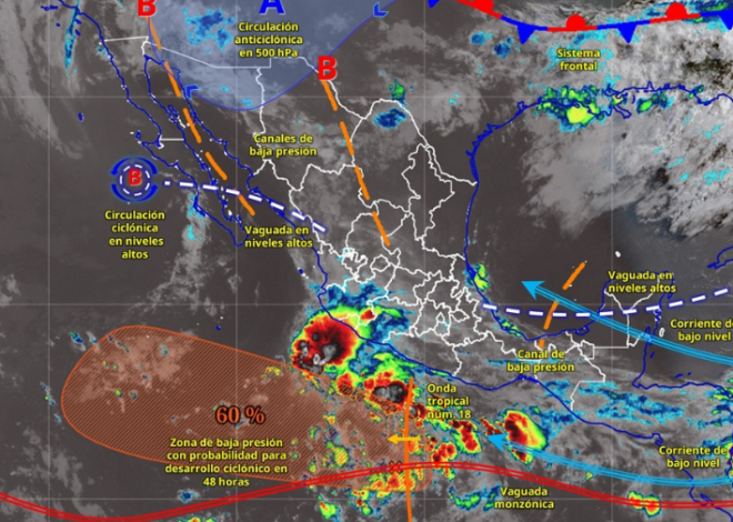 Pronostican chubascos en Quintana Roo; vigilan posible ciclón en el Pacífico