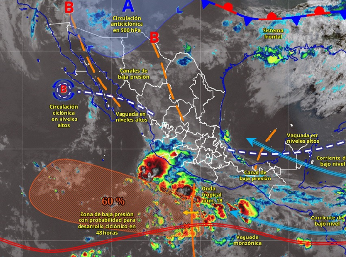 Pronostican chubascos en Quintana Roo; vigilan posible ciclón en el Pacífico