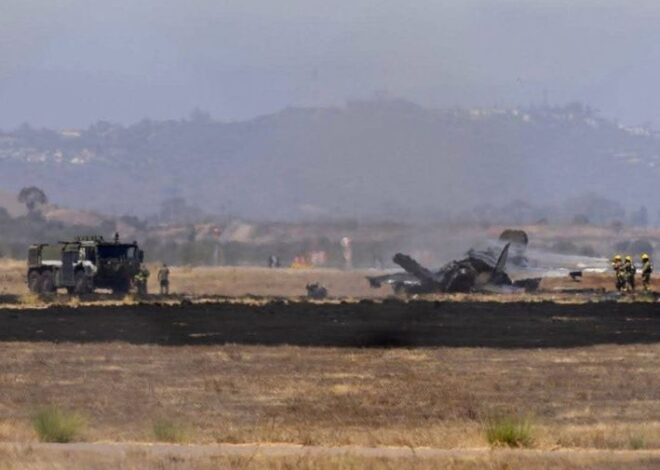 Avión F-35B se estrella en base militar de Miramar en California