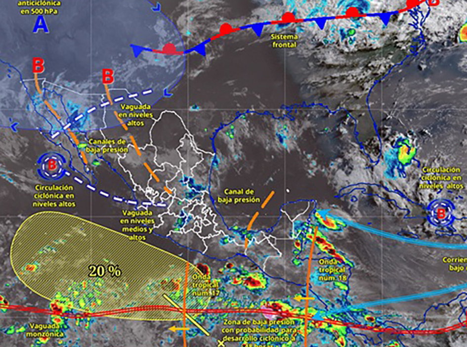 Onda tropical 18 afecta a Quintana Roo con lluvias y tormentas eléctricas