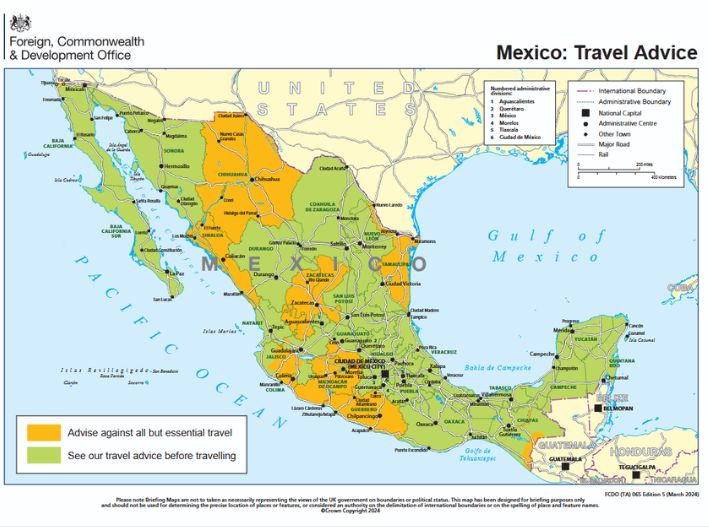 Reino Unido ajusta alerta de viaje para México previo a octavos de final: restringe zonas clave