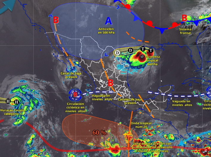 Lluvias con descargas eléctricas marcarán el clima en la Península de Yucatán