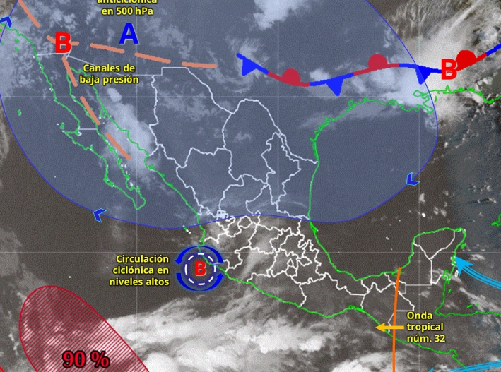 Onda tropical 32 traerá lluvias fuertes a Quintana Roo; prevén hasta 40 grados