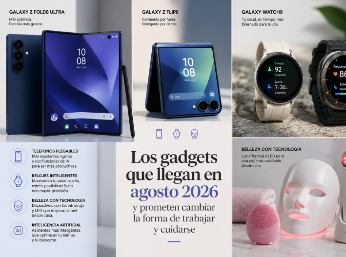 Los gadgets que llegan en agosto de 2026 y prometen cambiar la forma de trabajar y cuidarse