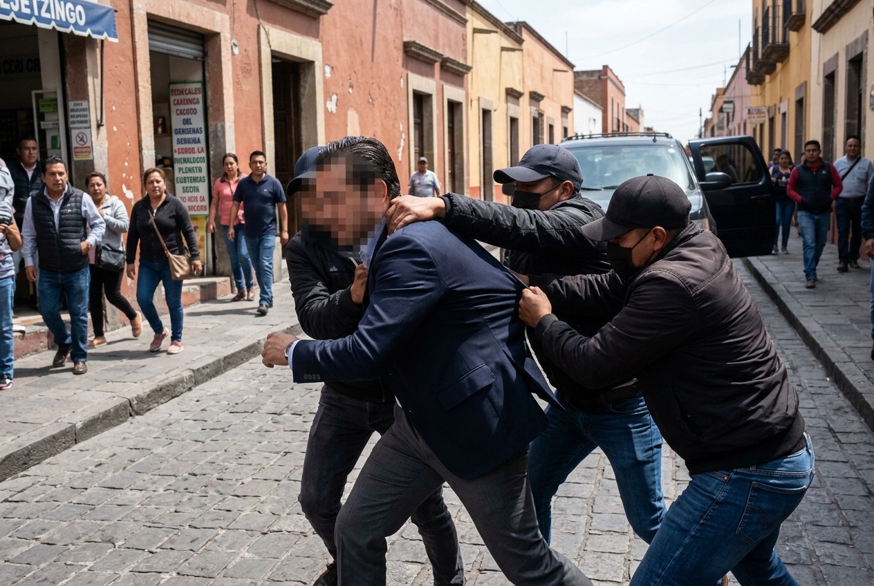 Intentan secuestrar a empresario en Huejotzingo; video capta violento ataque
