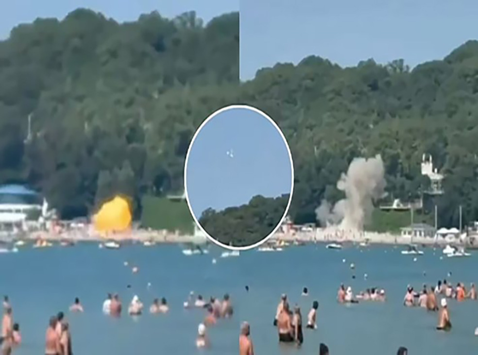 Dron derrumbado cae sobre playa llena de turistas en Rusia: mueren 7 personas