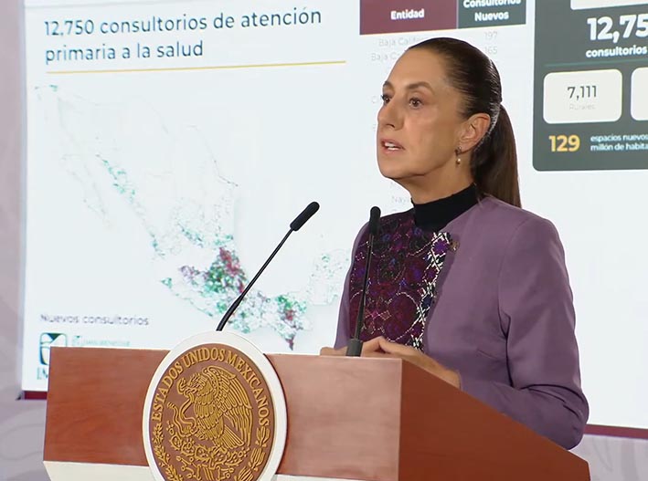 Sheinbaum va por 12 mil 750 consultorios nuevos