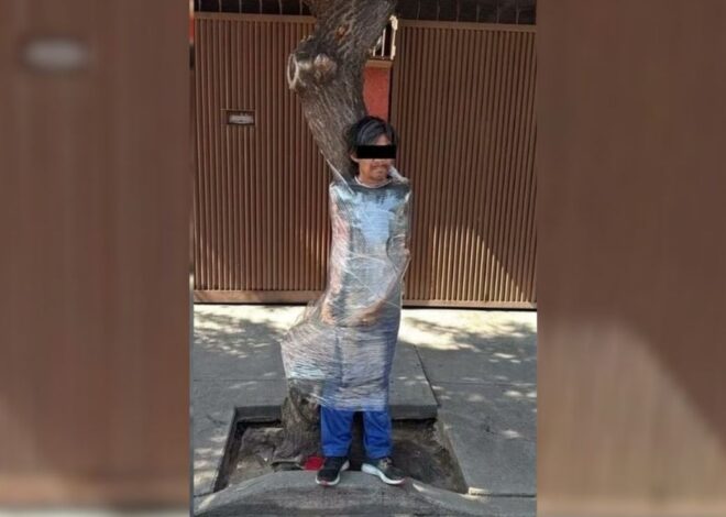 De ladrón a “árbol humano”: vecinos retienen a presunto delincuente en CDMX