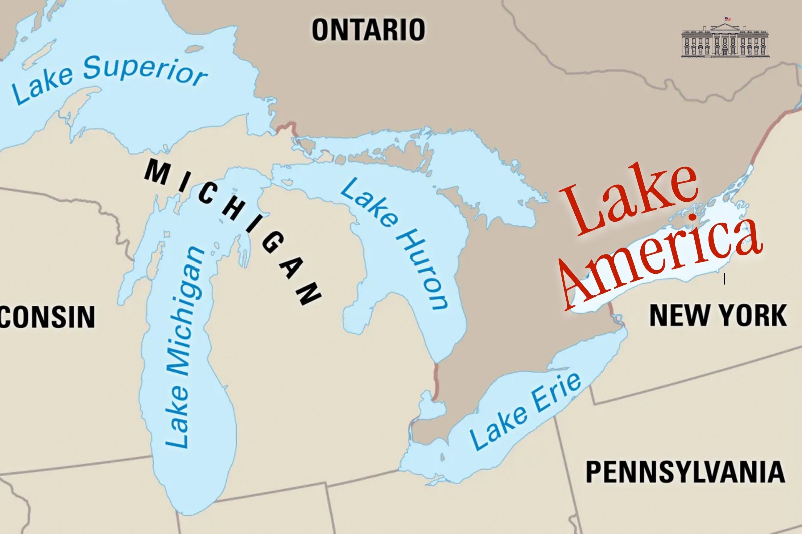 Trump rebautiza el Lago Ontario como “Lago América”