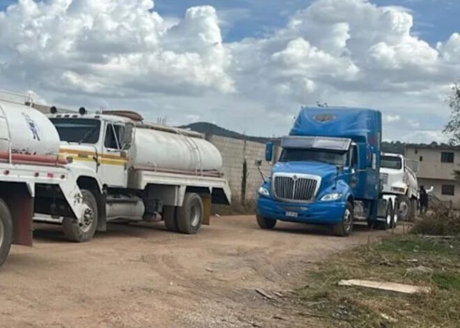 Aseguran pozo ilegal y 5 pipas de agua en Amozoc; hay 6 detenidos